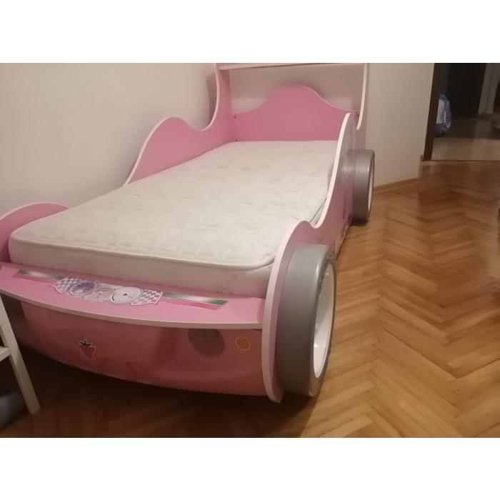 Çilek Araba Yatak - Kız Çocuk