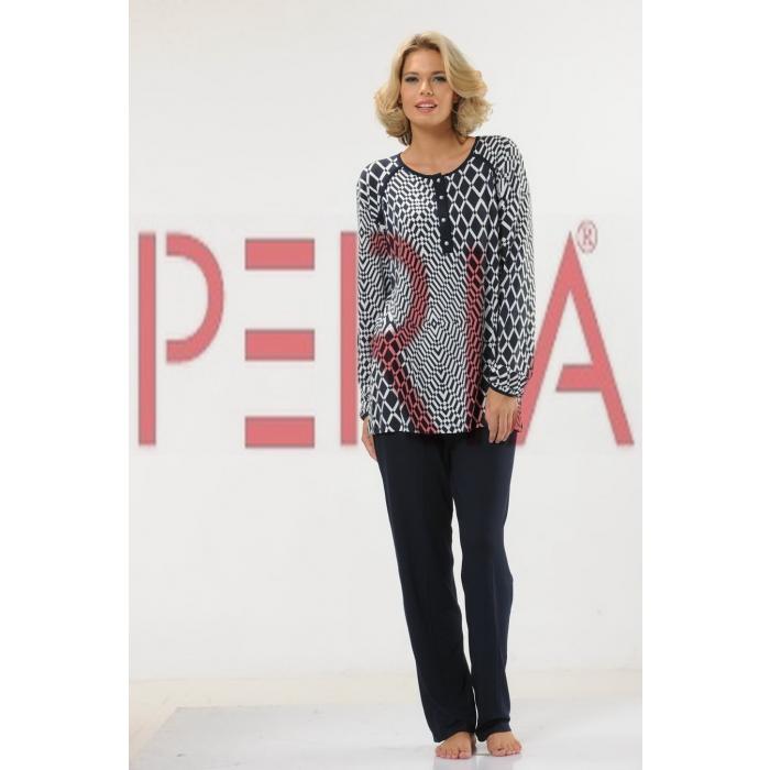 Lacivert Beyaz Büyük Beden Pijama